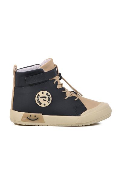 WALKWAY Navy Blue-Beige Unisex Ankle Length Kids Sneakers Walkway 17-B