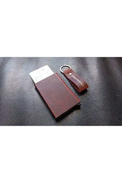 cgderi Kişiye Özel Hediyelik Hakiki Deri Mekanizmalı Kartlık Anahtarlık Galatasaray_