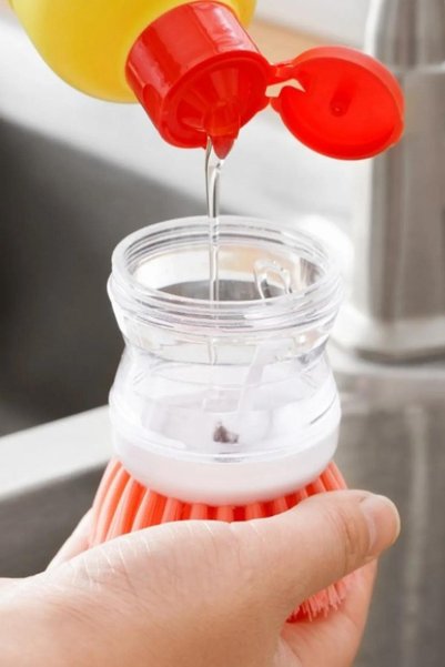 Trade Bazaar With Detergent Tank - Easy Dishwashing Sink, Countertop and Plate Pot Cleaning Brush