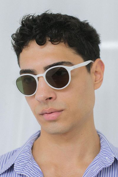Bilge Karga Smith White Green Men's Sunglasses