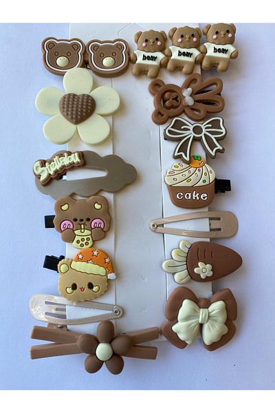 Nehir Silicone Buckle Set for Baby Girl and Child - Cream Brown
