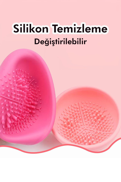 ALFAGİFT Otomatik Makyaj Fırçası Temizleyici- USB Şarjlı, Silikon Pedli Fırça Temizleme Makinesi