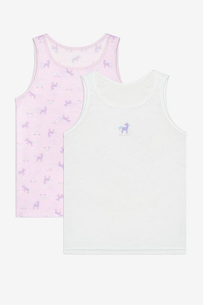 Penti Dreamer Unicorn Girl's Tank Top - Pack of 2, Multicolor