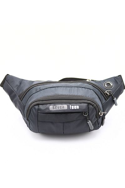 SEVENTEEN Willpolo Gray Detailed Waterproof Cross Chest Bag - Headphone Waist Bag