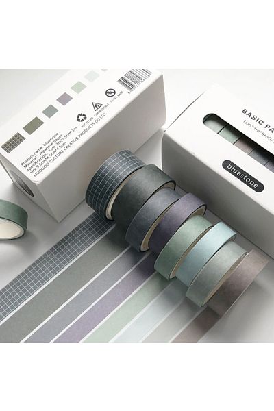 GUGUK 7 Color Bluestone Washi Tape - Sticky Note (Ggk-Pc019)