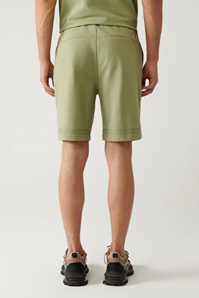 Avva Erkek Su Yeşili Jersey Kumaş 2 İplik Yandan Cepli Örme Regular Fit Şort A41Y3622