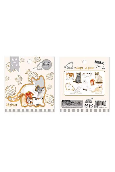 GUGUK Cats' World Themed 36 Pieces Sticker Set • Bullet Journal (Ggk-Zr002)