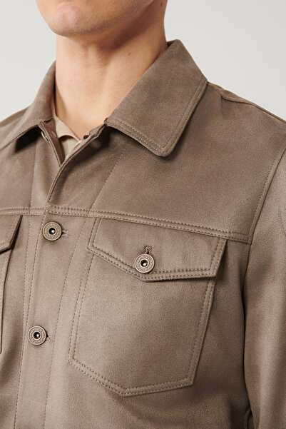 Avva Erkek Antrasit Klasik Yaka Süet Görünümlü Cepli Ceket A41Y6011