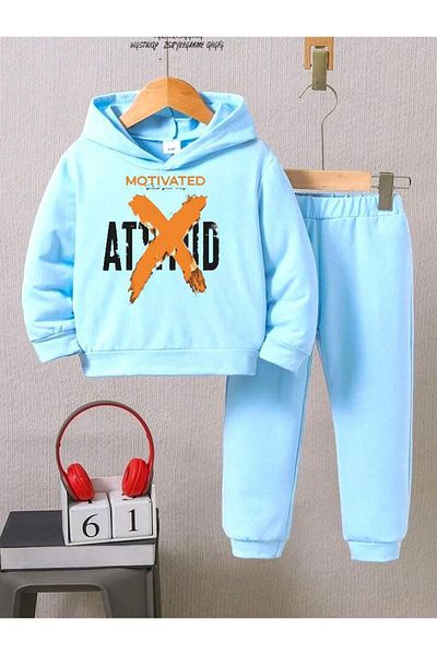 BENROMA Set de trening pentru copii unisex - imprimat motivațional, supradimensionat