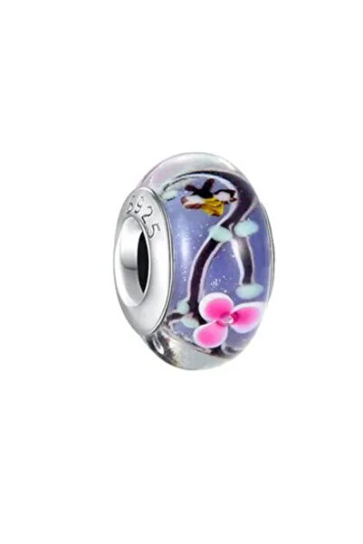 Fubena Çok Desenli Murano Gümüş Charm