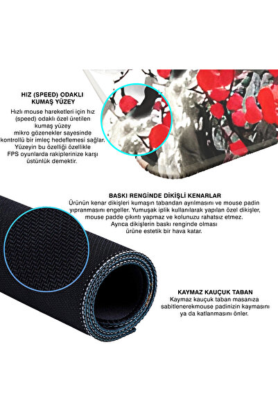 PORGE Gamer Mouse Pad 90x40 Xxl Mouse Pad Büyük Ofis Oyuncu Mousepad Japon Kiraz Çiçeği Mause Pad