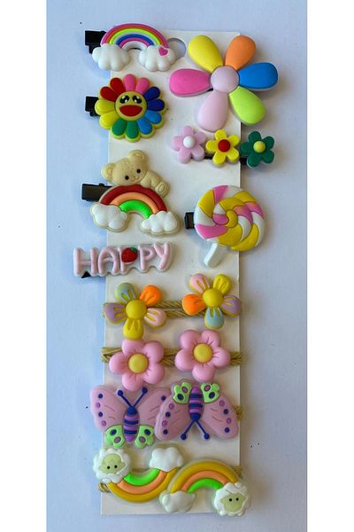 Nehir Colorful Silicone Baby Girl and Child Buckle Set