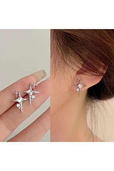 monalisatoka Kadın Kuzey Yıldızı Gümüş Tasarım Çelik Kararmaz Küpe