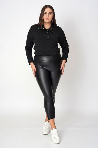 Büyük Moda 54762 Fleece Inside Leather Leggings