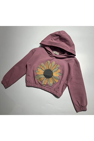 BOBBY JR KİDSWEAR ДАЙЗИ ПРИНТ СУИТШИРТ С КАПЮШОН ЗА МОМИЧЕТА НА ВЪЗРАСТ 3-9 Г...