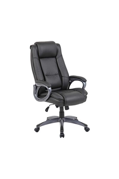 Adore Mobilya Boston Ofis Koltuğu Suni Deri - Siyah 65x114-121,5x81 Cm (GXYXD)