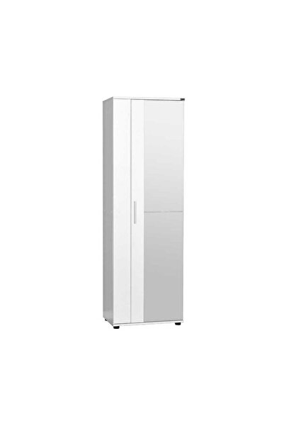 Adore Mobilya Porto 10 Raflı Kapaklı Ve Aynalı Ayakkabılık-mat Beyaz 60x187x35 Cm (gxyxd)