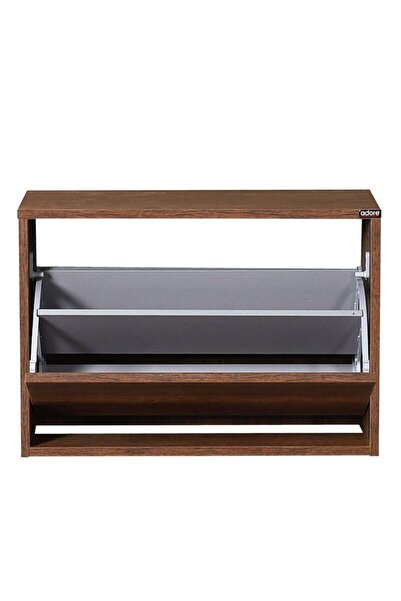 Adore Mobilya Step Oturaklı Ayakkabılık-koyu Ceviz(OSLO CEVİZ) 60x42x30 Cm (GXYXD)