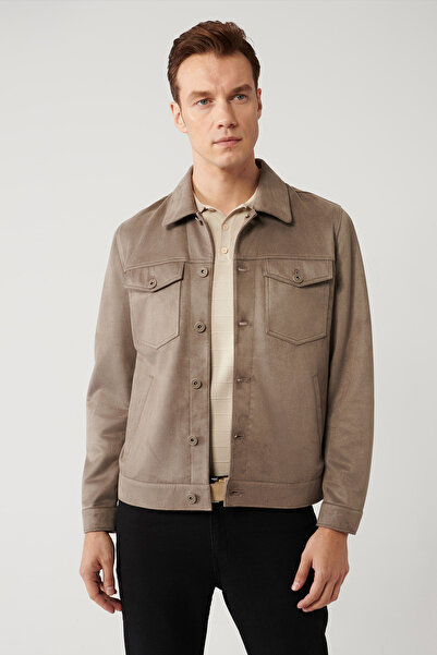 Avva Erkek Antrasit Klasik Yaka Süet Görünümlü Cepli Ceket A41Y6011