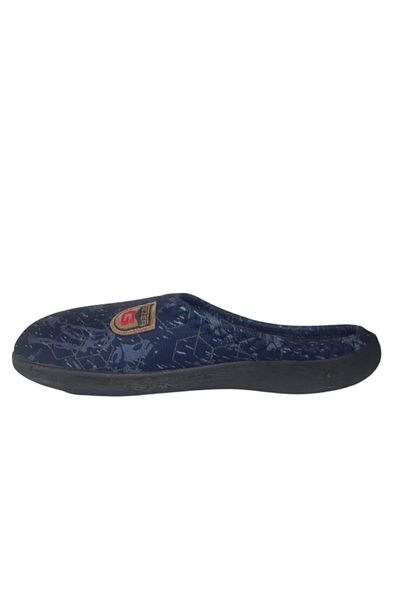 GEZER Ανδρικές ορθοπεδικές παντόφλες με ρίγες Navy Blue Brown - Καθημερινή οικιακή χρήση - Gezerr302-11