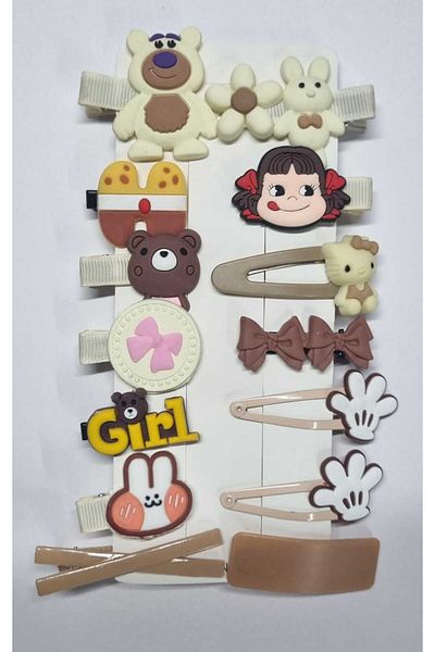 Nehir Silicone Buckle Set for Baby Girl and Child - Cream Brown