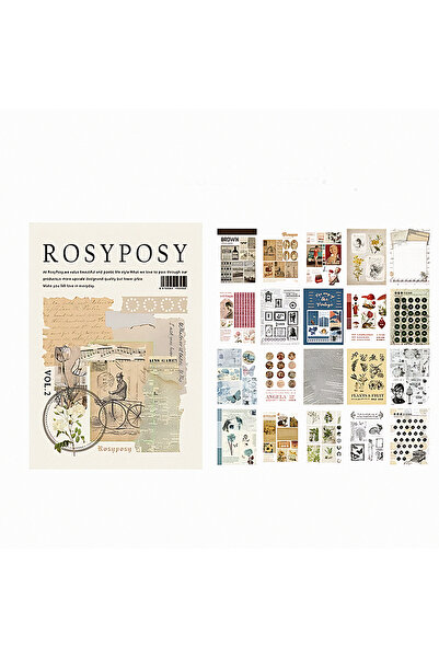 GUGUK Vintage Temalı 20 Sayfa Sticker Defteri • Scrapbooking • Bullet Journal...