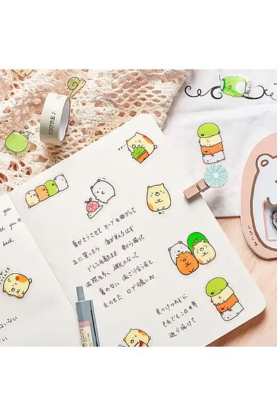 GUGUK 50 Pieces of Neko Themed Sumikko Gurashi Sticker Set - Bullet Journal (Ggk-Dc016)