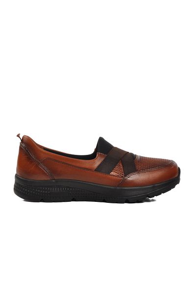 AYAKMOD 017-L Tan Genuine Leather Women's Casual Shoes