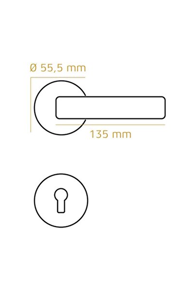 DOĞANLAR Fırat Zamak Alüminyum Nikel Saten Rozetli Oda Kapı Kolu M52