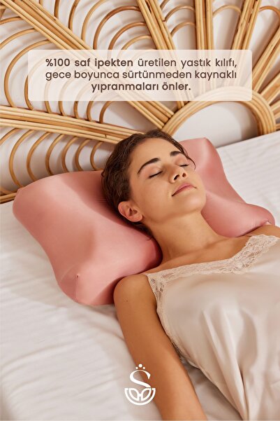 Shine Pillow %100 Ipek Kırışıklık Önleyici Ortopedik Güzellik Yastığı – Hyaluronik Asit Içerikli, Anti-aging
