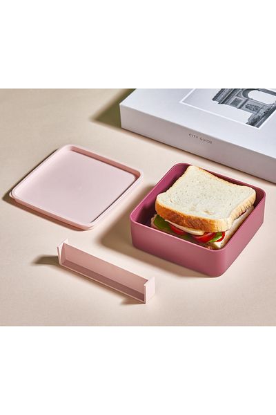 polo55.sport.1855 Pink Feeding Bowl with Compartments and 2 Layers Fork and Spoon