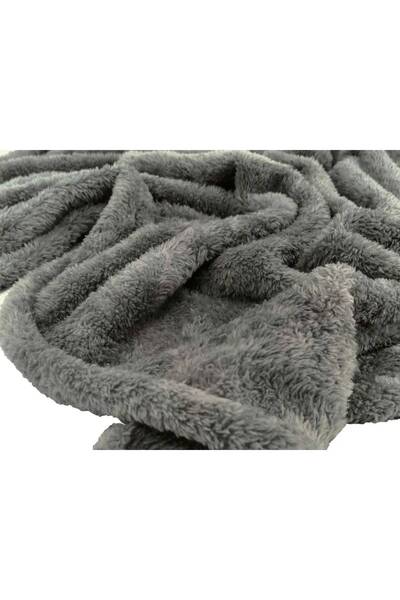 Wellsoft Bebek Battaniyesi Peluş Battaniye Kedi Köpek Evcil Hayvan Battaniyesi Gri Renk