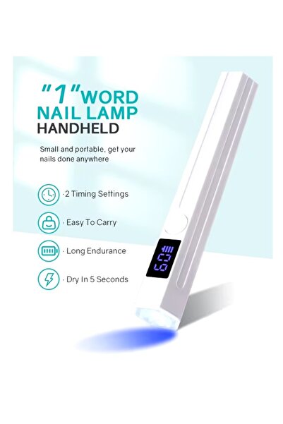 BLUEQUE Mini 4B Şarjlı Fener Uv Led Oje Jel Kurutucu Dijital Ekran Saniye Ayarı