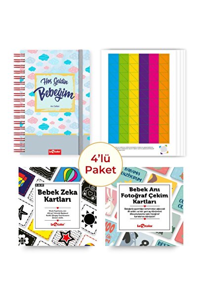 Le Color Bebek Anı Defteri Mavi Stickerlı + Çekim Ve Zeka Kartları Seti