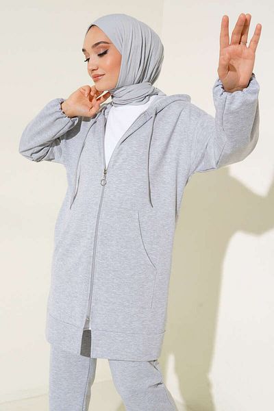 Kirazgym Zippered Kangaroo Pocket Double Set