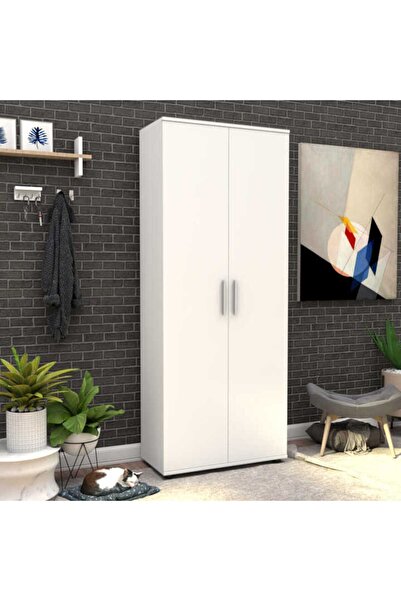 Adore Mobilya Porto 10 Raflı Kapaklı Geniş Ayakkabılık-mat Beyaz 76x187x36 Cm (gxyxd)