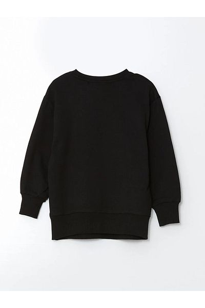 LC Waikiki Lcw Baby Black Crew Neck Printed Baby Boy Sweatshirt