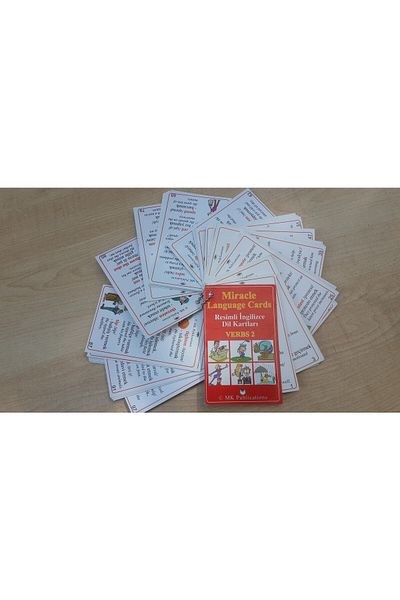 MK English - Turkish Illustrated Chain Word Cards - Verbs 2 - Verbs - 112 Pages -