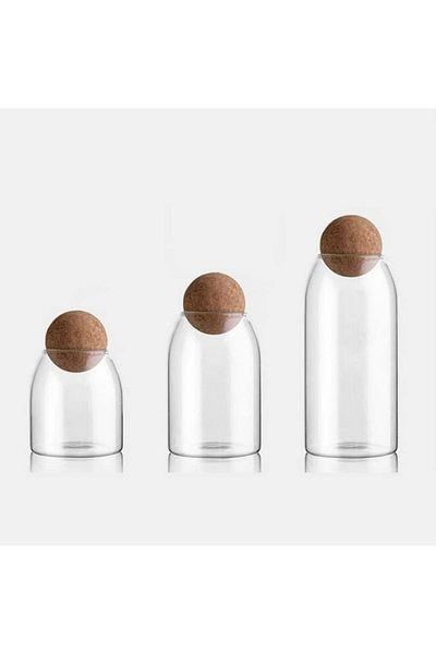 MIBRU Coffee beans container glass bottle set of 3pcs