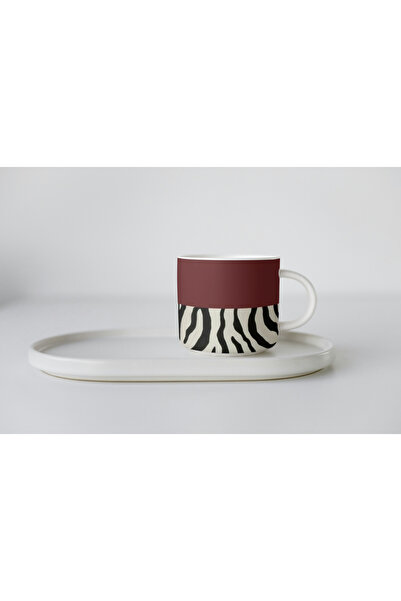 EYBaskı Tasarım Nescafe Fincani - Porcelen, Colorful and Zebra Patterned Print