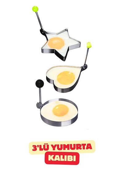 Vekorr 3-Piece Stainless Metal Mold - Star and Heart Shaped Egg Omelet Shaping