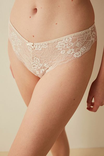 Penti Ecru Rusty Lace Brazilian Panties