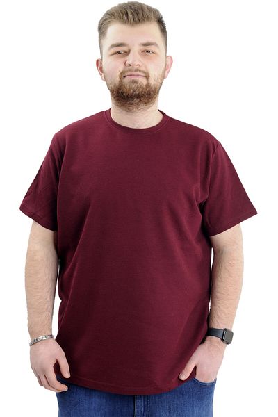 ModeXL Ανδρικό μπλουζάκι - Crew Neck, WAFFLE 20033 Plum, Μεγάλο Μέγεθος