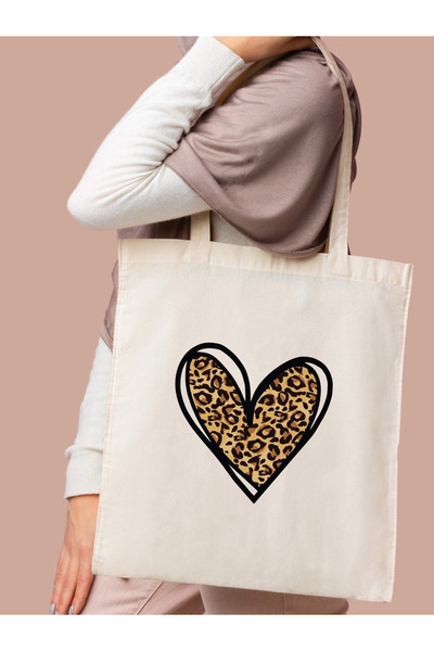 Cemira Leopar Bez Çanta, Y2K Leopard Pinterest Retro Unisex Bez Çanta Tote Bag