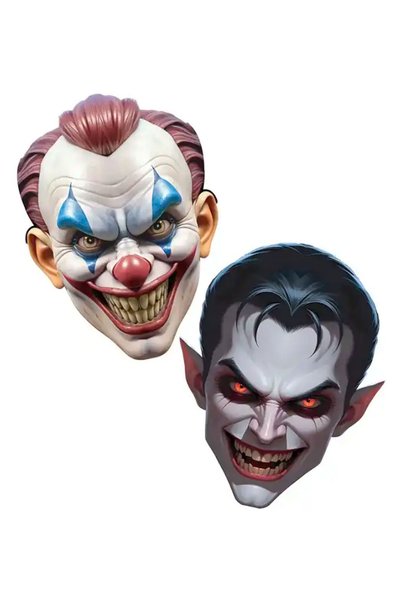 Partijet Cadılar Bayramı Joker - Vampir Kağıt Maske 2'li