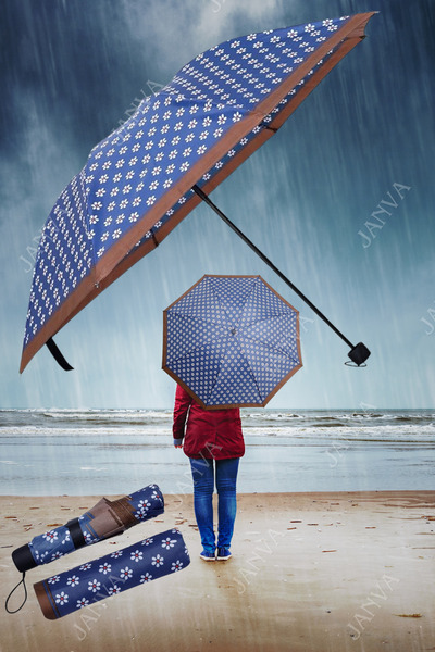 Janva Tam Otomatik Şemsiye 8 Telli Rüzgarda Kırılmayan Çanta Boy Şemsiye Yeni...