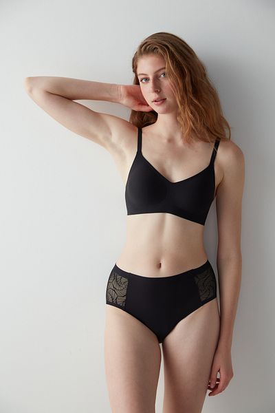 Penti Black Hıghwaist Lace Period Slip Panties