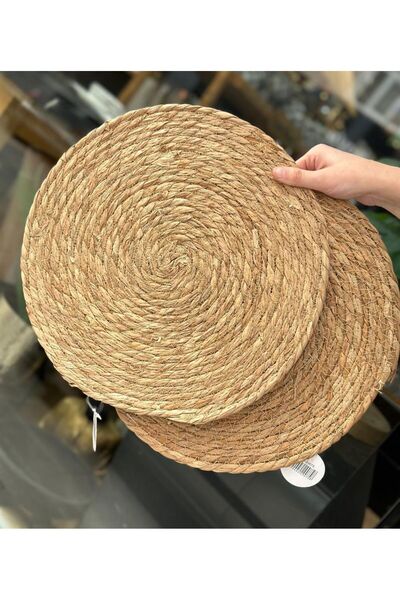 Funny Life مفرش سفرة ويكر أمريكي محبوك 35 سم، طقم من قطعتين