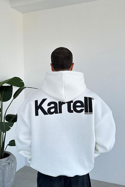 HAFKAGİYİM Λευκό φούτερ Kartell Oversize