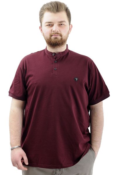 ModeXL Tricou bărbați - Mode XL, mărime mare, cu nasturi, guler întărit, prune U24339